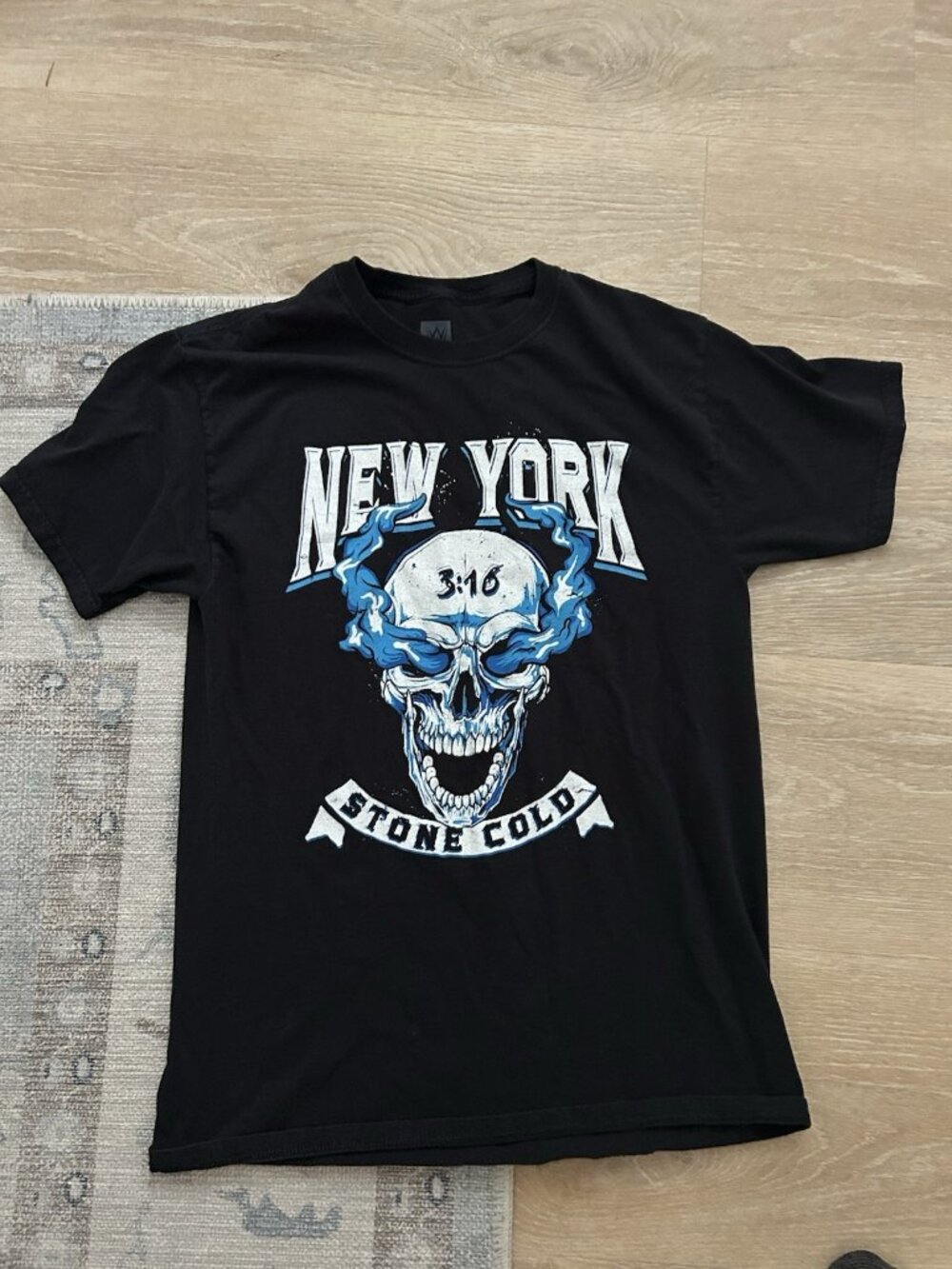 Stone Cold Steve Austin New York 3:16 Medium WWE Authentic Black T-Shirt